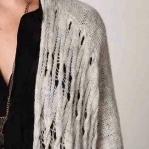 FREE PEOPLE Womens Cable Knit Poncho Cardigan Sweater Shawl in Grey XS/S thumbnail 5
