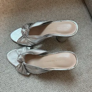 Loeffler Randall Celeste Silver Knot‎ Heeled Mule Sandal Size 6.5 thumbnail 4