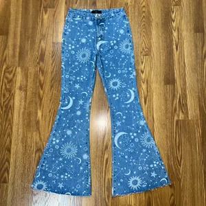 Super Cool Juny Celestial Whimsigoth Flare Jeans! Blue Size 28 thumbnail 6