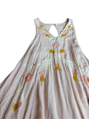 Intimately Free People Blush Pink Embroidered Boho Swing Dress X-Small Women's thumbnail 3