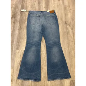 American Eagle AE77 Womens Low-Rise Flare Jeans‎ Medium Wash Distressed Size 14 Regular NWT thumbnail 5