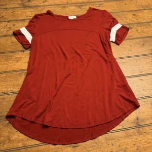 Ultra Flirt Small‎ Red White Stripe Short Sleeve Jersey Tshirt thumbnail 1