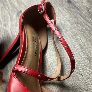 Christian Siriano Red Strappy Heels Size 9 thumbnail 13