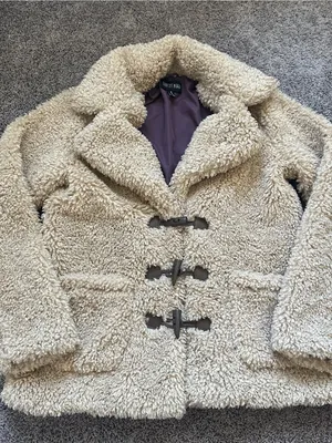 Dolls Kill Cream Teddy Toggle Coat thumbnail 2