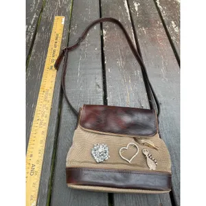 Liz Claiborne Vintage Crossbody Bag With Mostly Vintage Brooches thumbnail 2