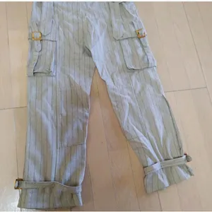 MARNI pinstripe Cargo Suspender Overall Sz 44 / 8 Pecan Vanilla Cashmere‎ Wool thumbnail 3