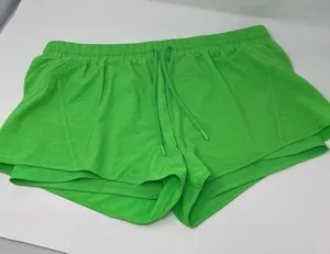 Zyia Bright Neon Green Velocity Lined Athletic Shorts thumbnail 1