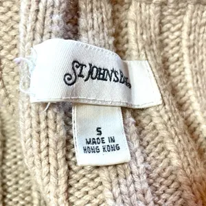 St Johns Bay Tan Button Up Round Neck Cardigan w/Ribbed Back & Woven Front Sz S thumbnail 5
