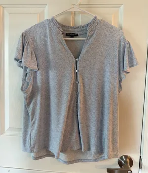 Adrianna Papell Blue blouse thumbnail 1