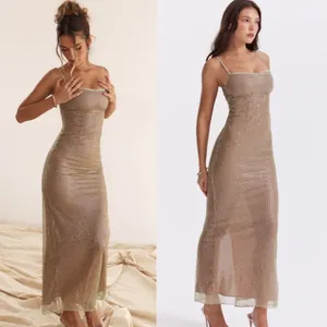 LIMITED EDITION House‎ of CB XL 'Alondra' Cafe Au Lait Beaded Maxi Dress NWOT XL thumbnail 11
