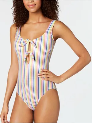 kate spade Multicolor Striped Tie-Front‎ One-Piece Size M/L thumbnail 1