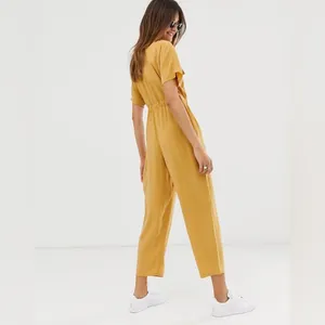 ASOS Mustard Yellow Utility Jumpsuit Wide Leg Belted Waist Size L NWT thumbnail 3