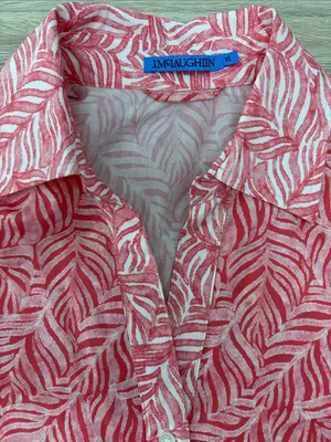 J. McLaughlin Short Sleeve Button Front Midi Dress Women Size XS Pink White thumbnail 6