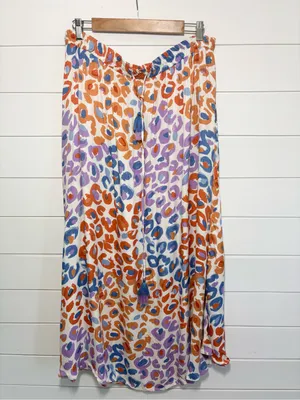 Anthropologie Farm Rio Vibrance Maxi Skirt Multicolor Leopard-Print Size XL thumbnail 2