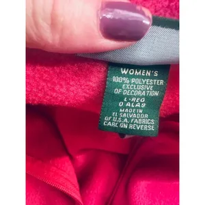 L.L. Bean Pink Fleece Stretch Full Zip Vest Size‎ Womens Large Hiking Outdoor thumbnail 5
