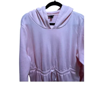 Torrid Light Pink Fleece Hoodie Dress Mini Drawstring Waist Size 2 (2X) thumbnail 7