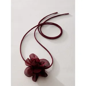 Free People Sweetheart Flower Choker Burgundy NWT Dainty Bracelet Hair Ethereal thumbnail 2