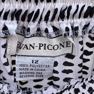 Evan Picone Black and White Dot-Print Maxi Skirt thumbnail 2