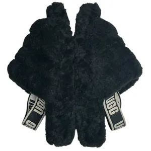 Ugg Fluff Yeah Slide Slippers Womens 8 Black Plush Sheepskin‎ Logo Soft Fur Cozy thumbnail 7