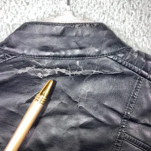 Baccini Faux Leather Jacket Women‎ Medium Petite Motorcycle thumbnail 9
