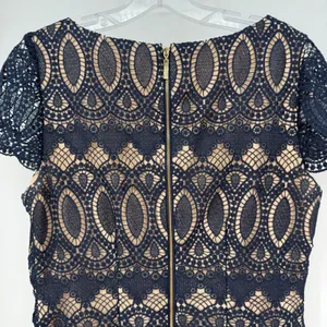 Eliza J Sheath Dress Womens 8 Navy Lace Wedding Guest Formal Feminine Romantic thumbnail 7