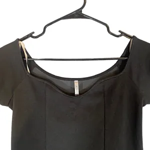 Charlotte Russe Zinga Black Sheer Bow Detail Short Sleeve Dress Women Sz L thumbnail 3