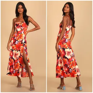 Lulu’s Boldest Blooms Strappy Floral Midi Dress Small thumbnail 3