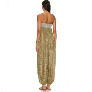 Intimately Free People Rule The World Floral Maxi Jumpsuit in Fern Combo Large thumbnail 7