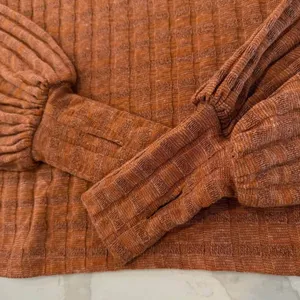 Gimmicks by Buckle Textured Knit Top Womens XS Rust Orange Turtleneck Thumbholes thumbnail 6