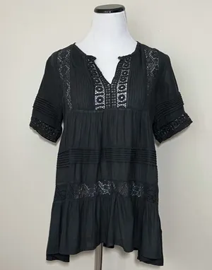 Anthropologie Maeve Tiered Lace Tunic thumbnail 1