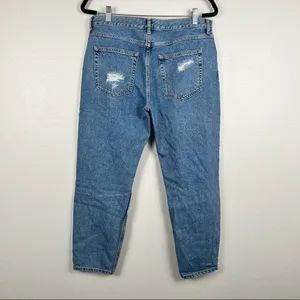 FOREVER 21 High‎ Rise Distressed Straight Leg Jeans 30 thumbnail 4