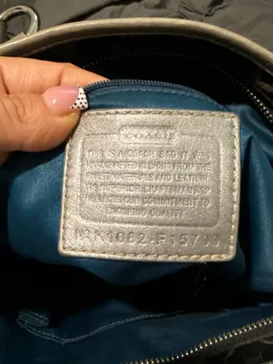 Coach Brown Logo Tote with Metallic Silver Trim thumbnail 5