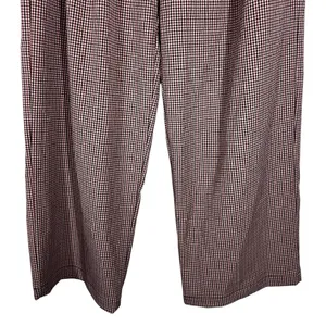 A New Day High Rise Houndstooth Wide Leg Trouser Burgundy Brown Academia Size 8 thumbnail 3