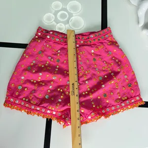 ✨ ZARA Fuchsia Pink Mirror Embroidered Shorts - Boho Festival High-Waisted Size S thumbnail 9