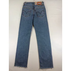 Levis Wedgie Straight High Rise Distressed Raw Hem Jeans Blue 24x28 NEW US Sz 0 thumbnail 4