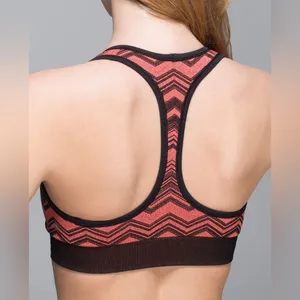 Lululemon Ebb & Flow Racerback Bra Reversible Heathered Electric Coral Size 4 thumbnail 4