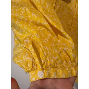 Universal Threads NWT Long Sleeve Cropped Yellow Floral Neck Tie Blouse Size L thumbnail 7