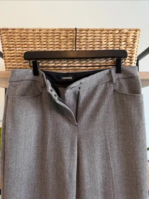 Express Editor Wide Leg Mid Rise Jacquard Woven Career Dress Pant Trouser, 12 thumbnail 6