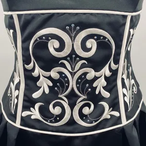 Vintage Y2k Jessica McClintock Satin Cocktail Dress Strapless Fit & Flare Black thumbnail 6