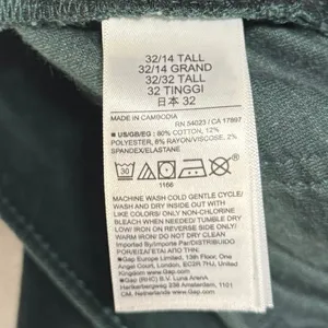 GAP 14 34X32 Tall 90s Straight High Rise Corduroy Pants Essex Green Retro Preppy thumbnail 7