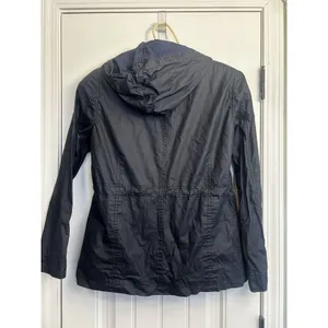 American Rag Navy Blue Women’s Size M Hooded UtilityRaincoat Jacket Lightweight thumbnail 3