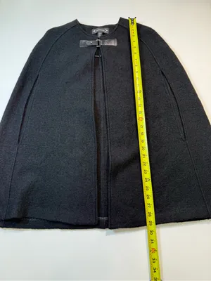 Nanette Lepore Wool Blend Dark Charcoal Cape Coat with Buckle thumbnail 3