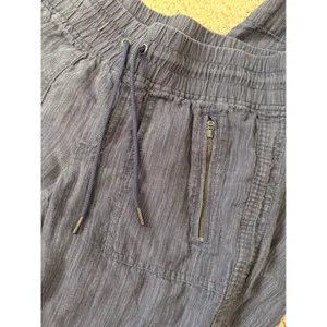 Athleta Cabo Linen‎ Textured Wide Leg Pant Blue Chambray Size 4 thumbnail 9