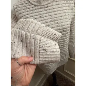 Madewell Donegal Elsmere Chunky Ribbed Pullover Sweater Cream Speckled NC651 thumbnail 2