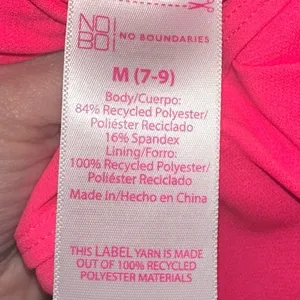 No‎ Boundaries Neon Pink One Piece Swimsuit Medium NWT Halter Monokini thumbnail 5