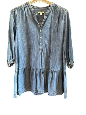 Free Assembly Blue Denim Shirt Dress thumbnail 7