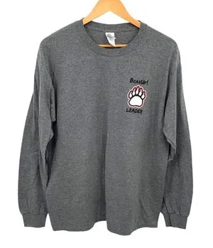 Gildan Harvard Bear Up Rise Up Long Sleeve Crewneck T-Shirt‎ Size Large Gray thumbnail 1