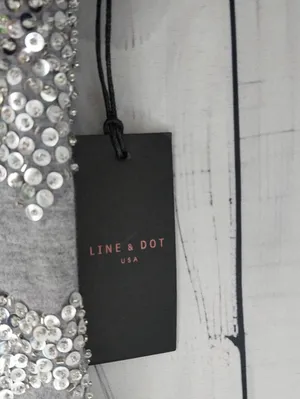Revolve Line & Dot Silver Boho Glam Sequin Festival Glitzy Tank Top - Gray NWT thumbnail 3