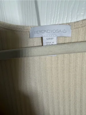 Beyond Yoga Ribbed V-Neck Wide-Leg Jumpsuit in Pale Yellow Cream Small thumbnail 5