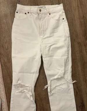 White Distressed Jeans thumbnail 5